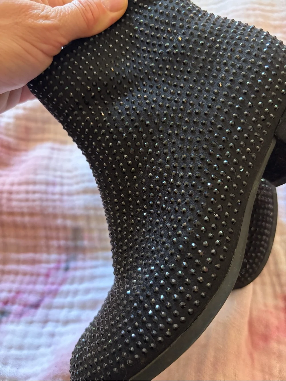 art class Black Rhinestone Heeled Girls' Ankle Boots